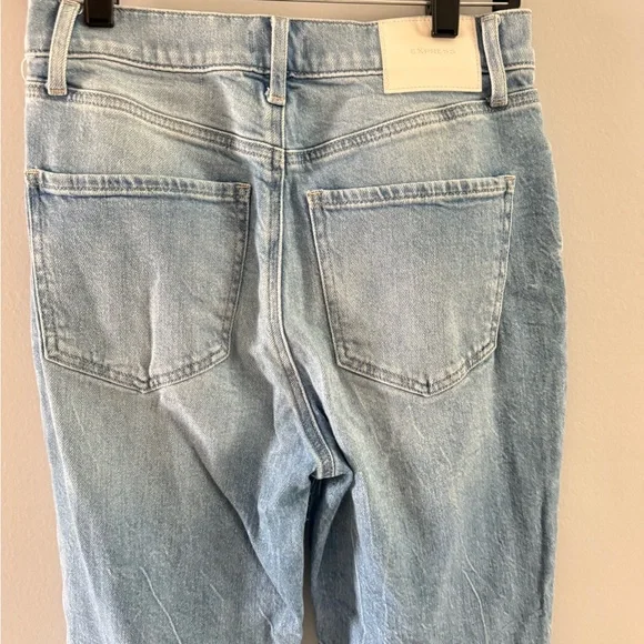 Express Cropped Flare High Waist Stretch Light Blue Women’s Jeans 4R - Picture 4 of 6